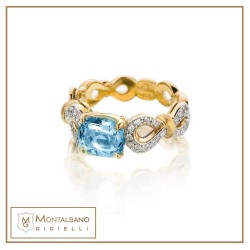 Anello Nodi d'Amore piccolo azzurro | Gioielli De Nobili